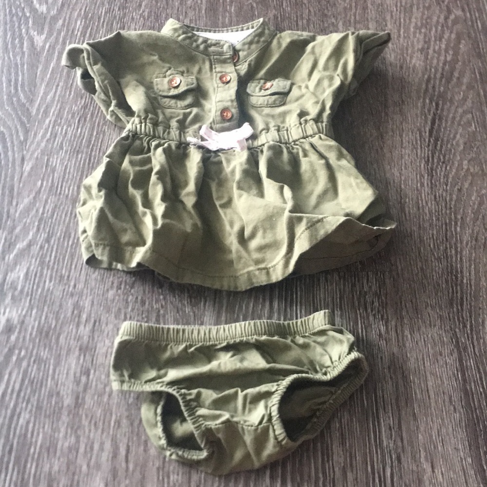 New-born Dress and Bottom Set